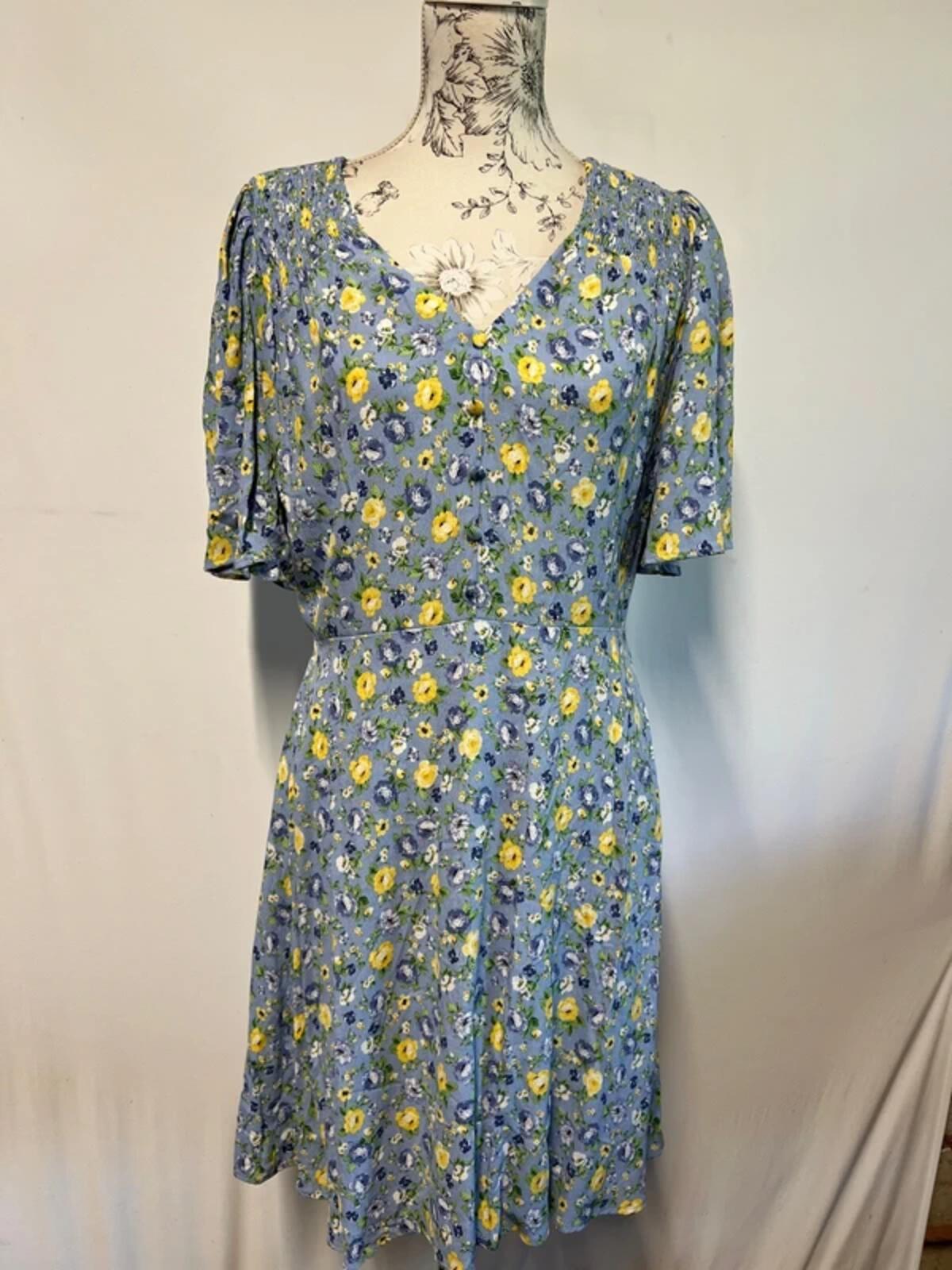 F&F | 14 | Eggshell Blue Floral Dress