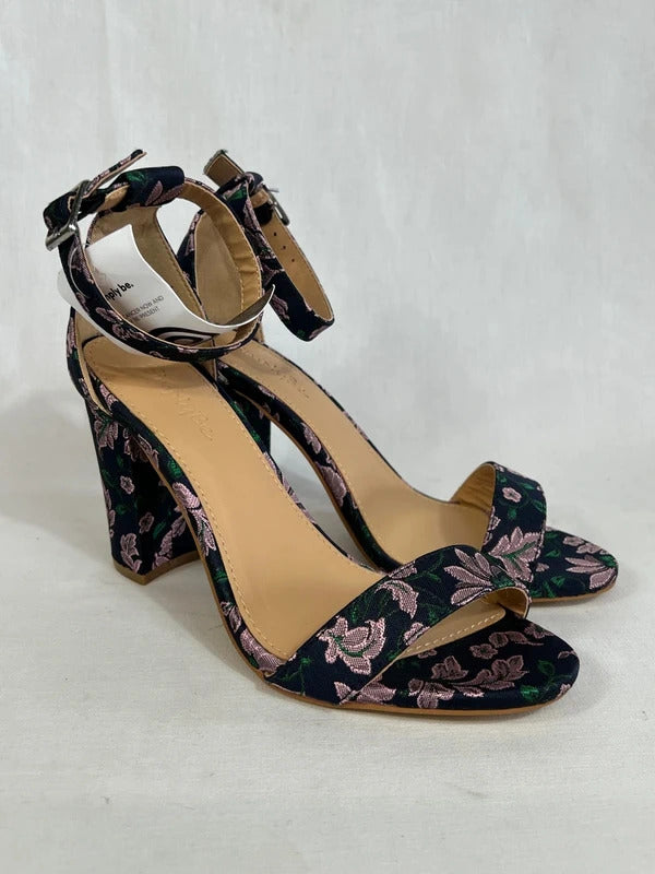 Simplybe | Size 5 Extra wide | Floral slingback open toe heels