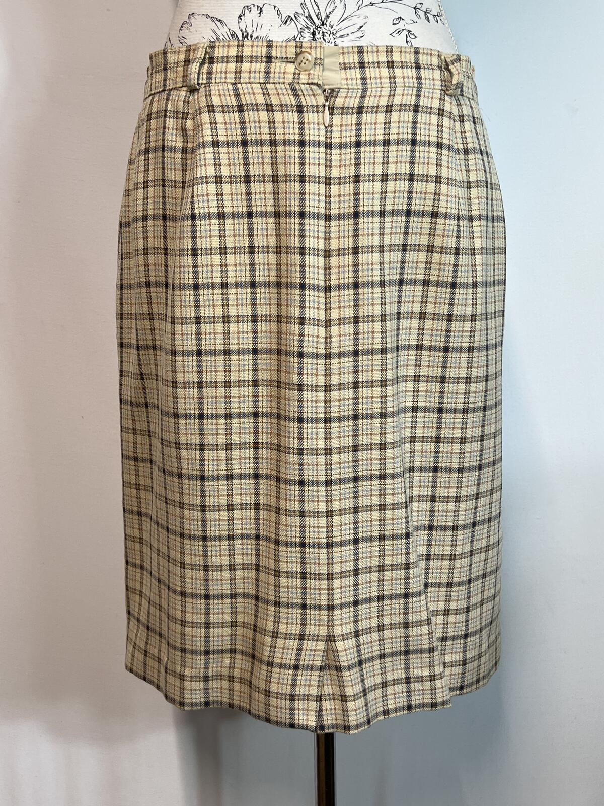 City Combi | Size 10 | Cream plaid mini skirt