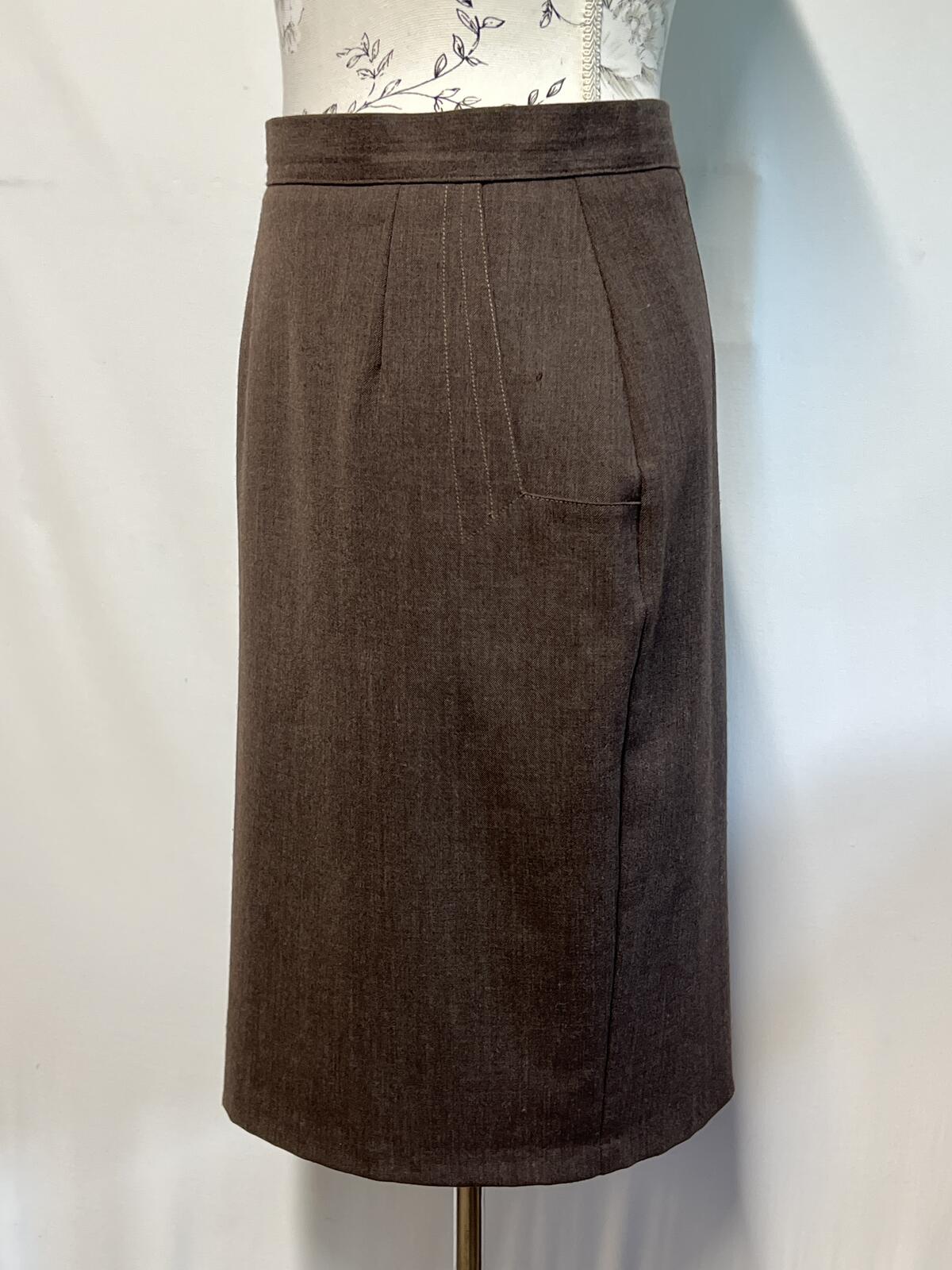 Vintage Les Impeccables | Size 38 EU | 10 UK | Brown pencil skirt | Wool/Polyester | New never worn