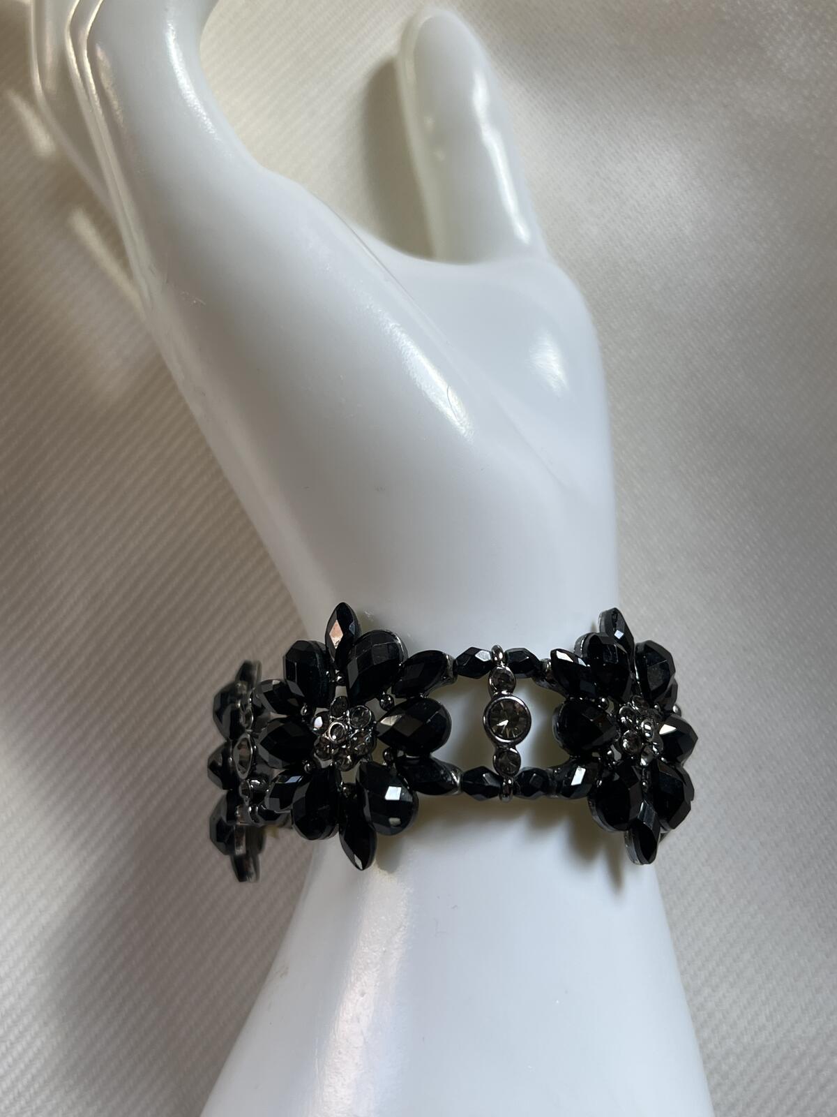 Black stone / smoky diamond bracelet