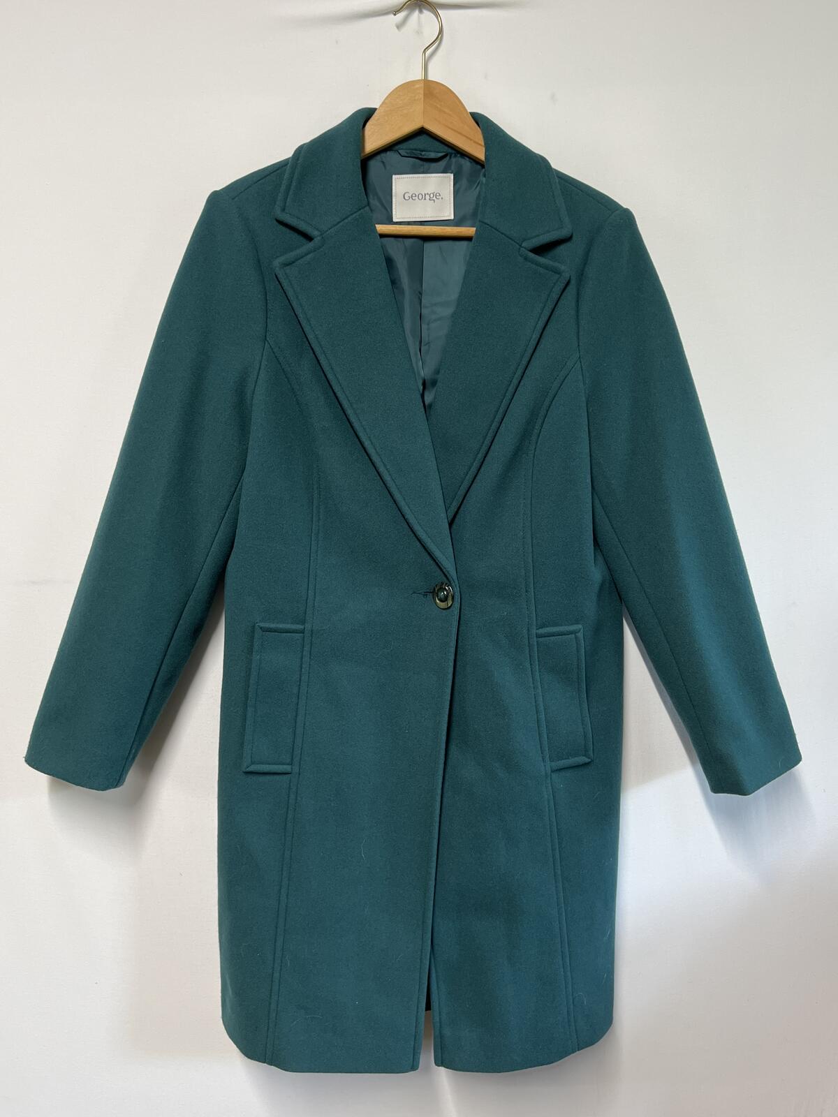 George | Size 12 | Turqouise Coat With Collar | Polyester