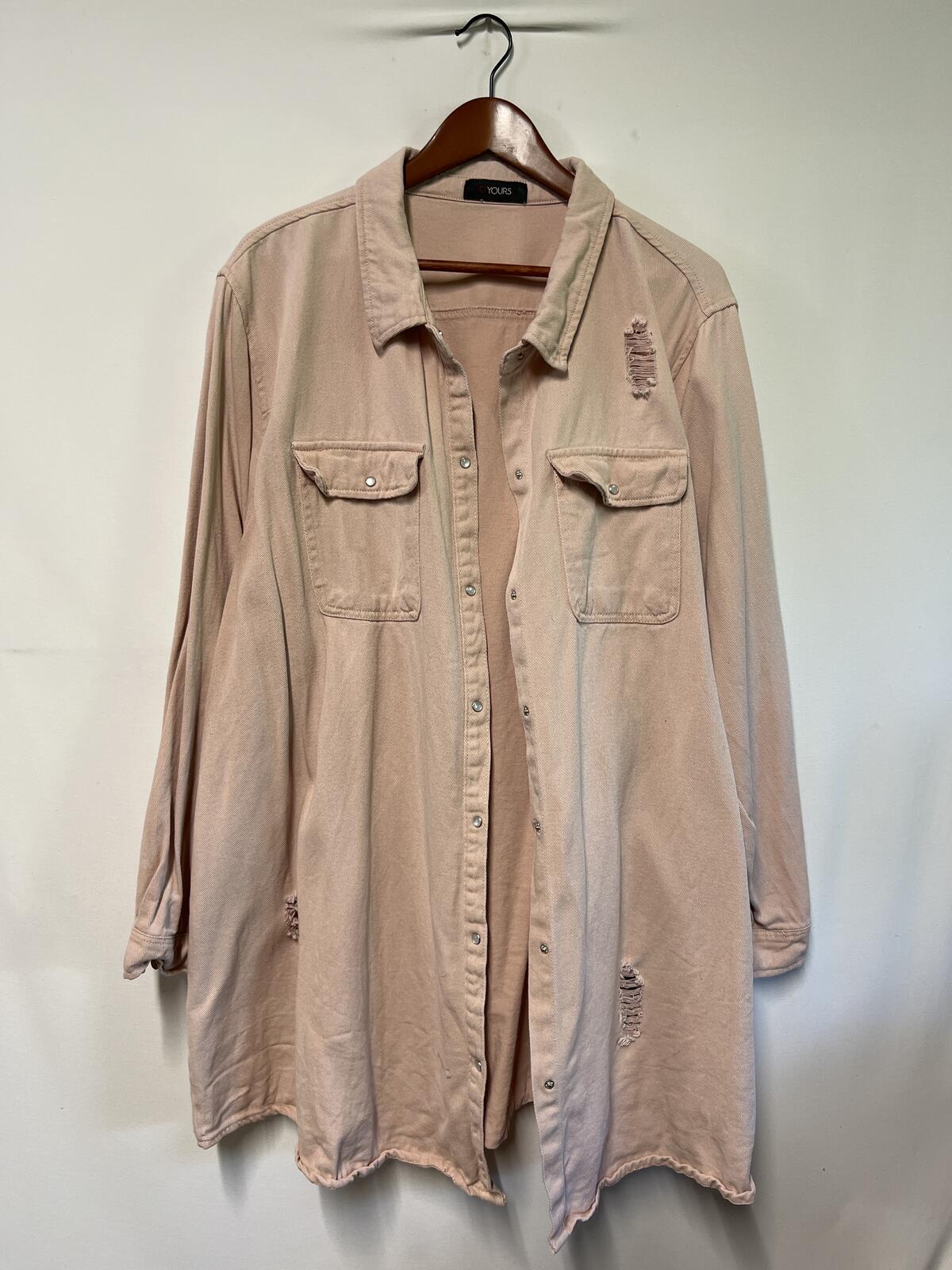 Yours | Size 30-32 | Distressed Pink Denim Jacket | Very good