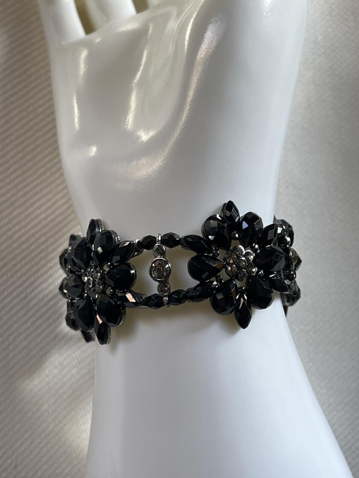 Black stone / smoky diamond bracelet