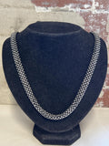 Thick silver tone necklace