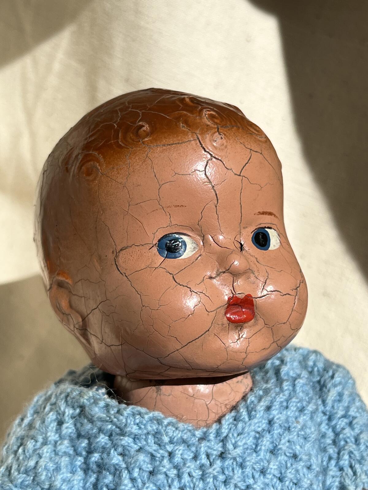 1940’s Wooden ‘ Pedigree England ‘  Baby Doll
