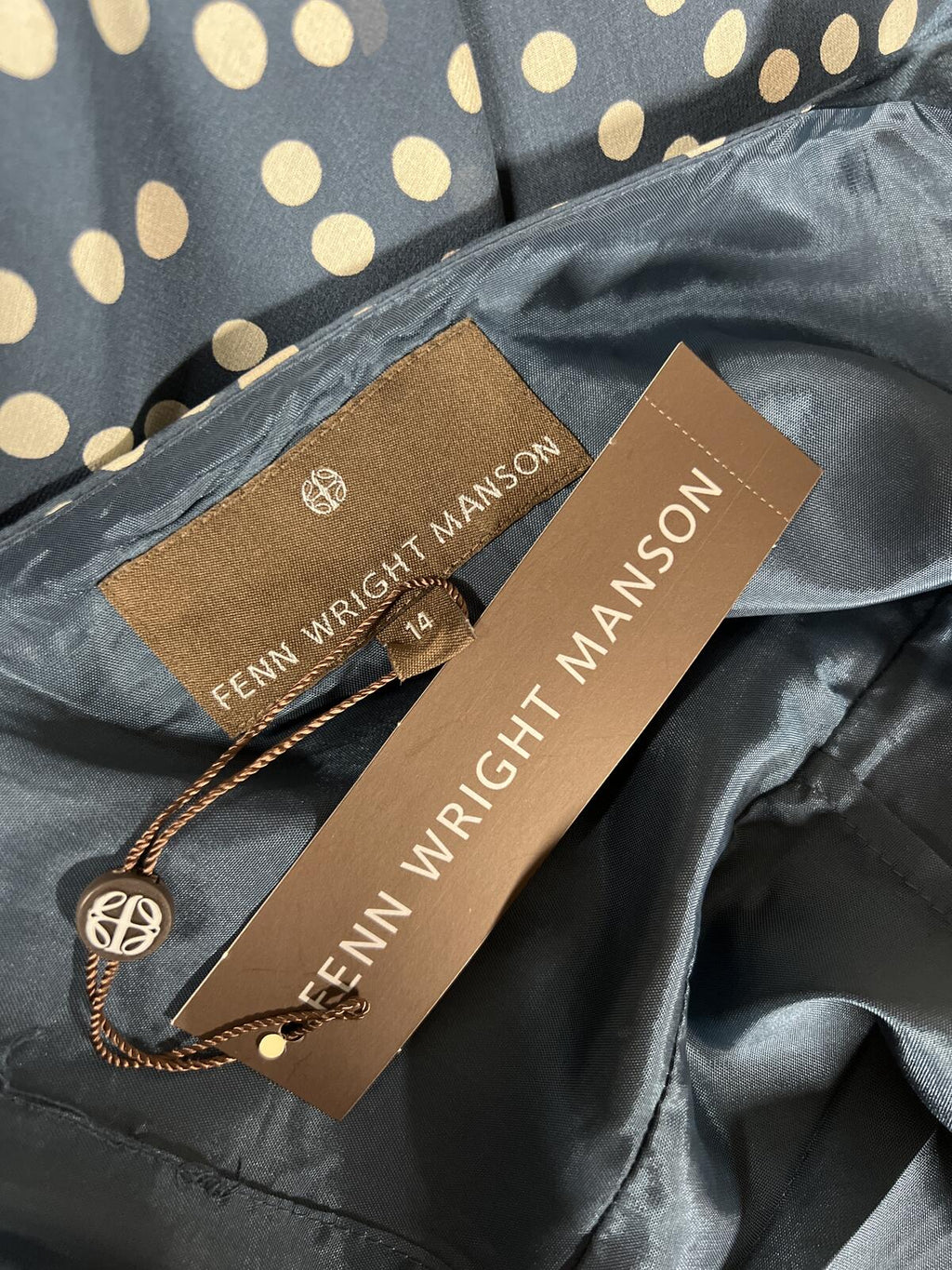 Fenn Wright Manson | Size 14 |  Navy Blue polka dot dress