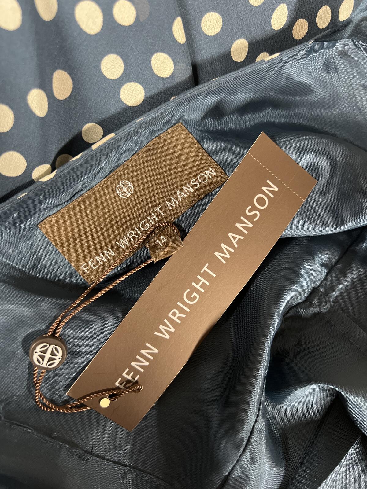 Fenn Wright Manson | Size 14 |  Navy Blue polka dot dress