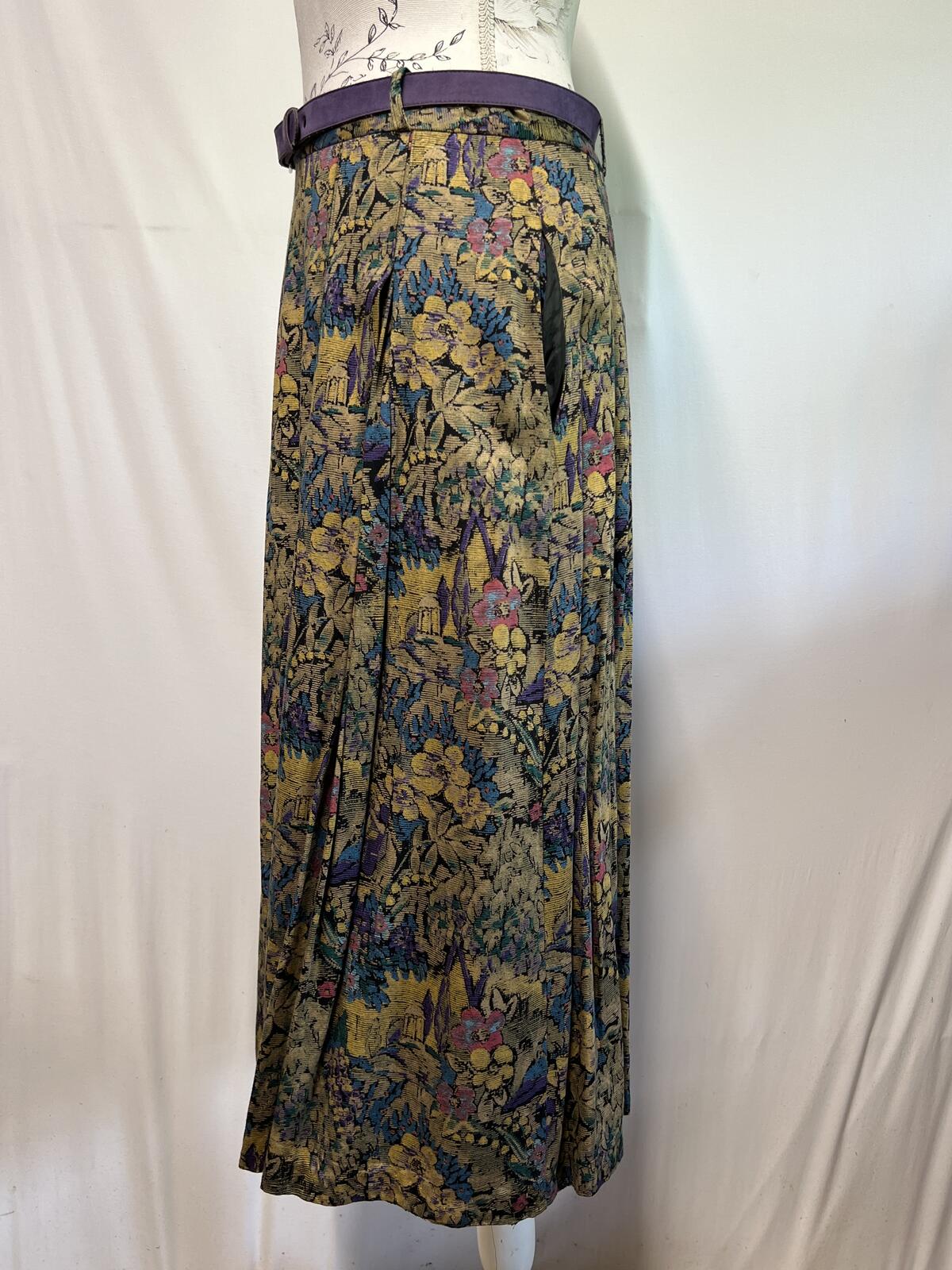 Betty Barclay | Size 14 | Colourful Pleated Maxi Skirt