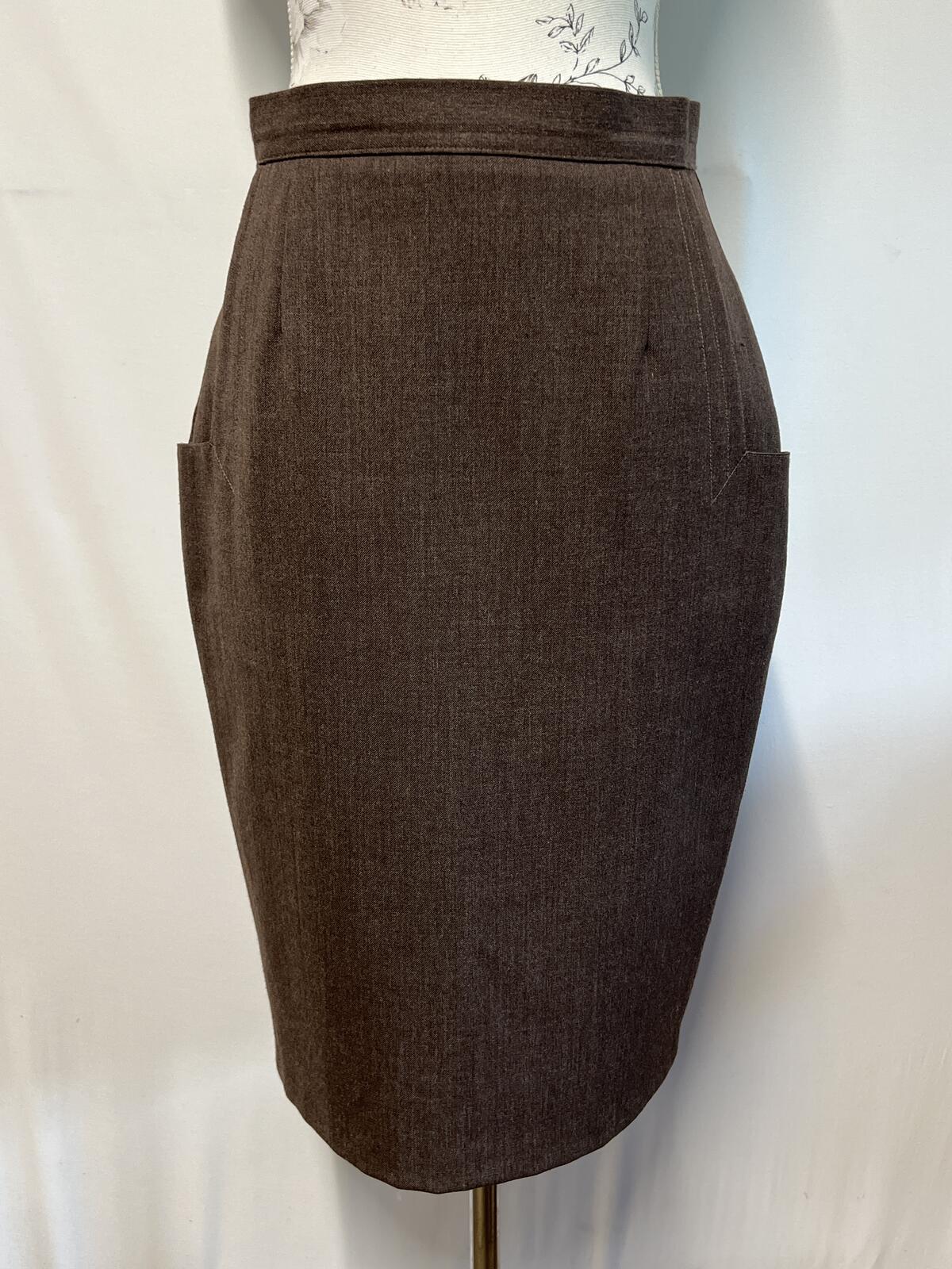 Vintage Les Impeccables | Size 38 EU | 10 UK | Brown pencil skirt | Wool/Polyester | New never worn