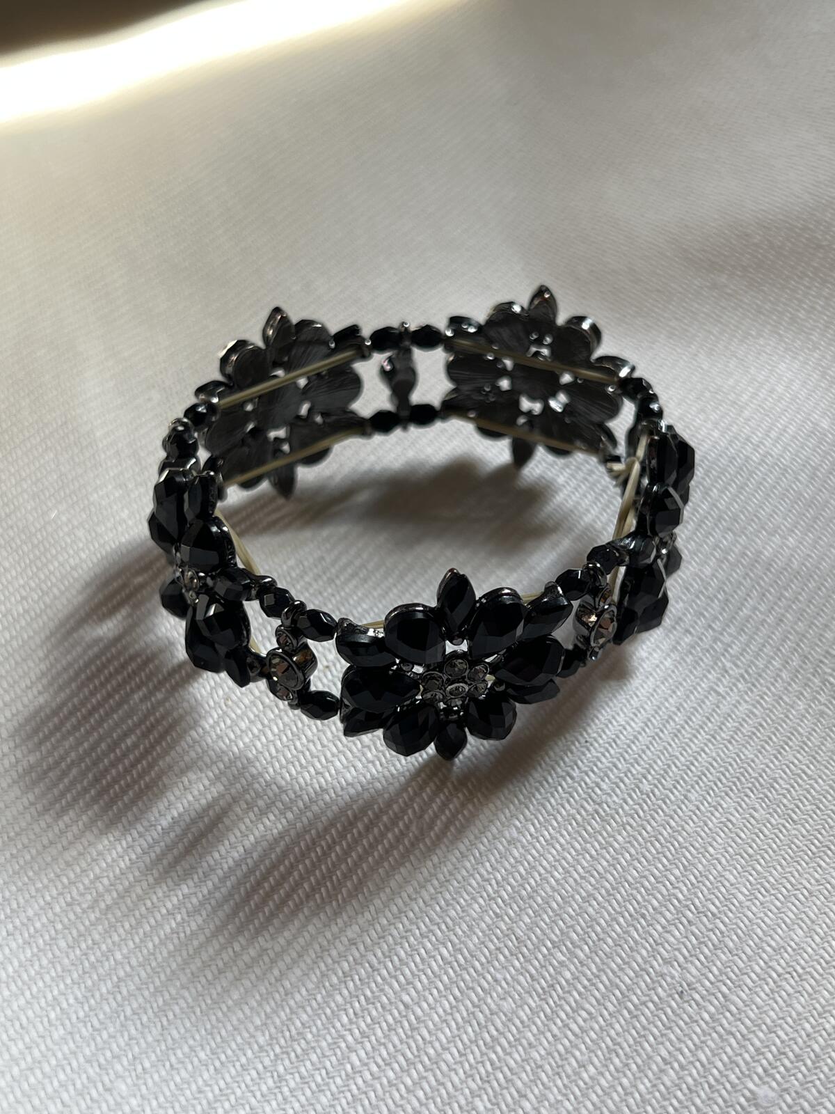 Black stone / smoky diamond bracelet