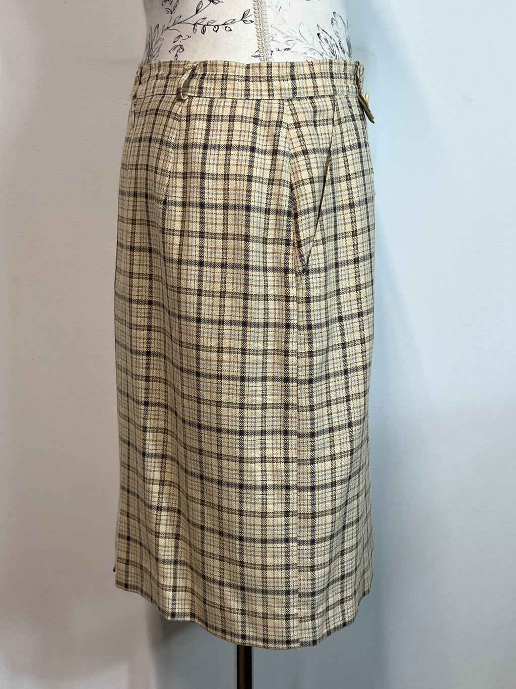 City Combi | Size 10 | Cream plaid mini skirt