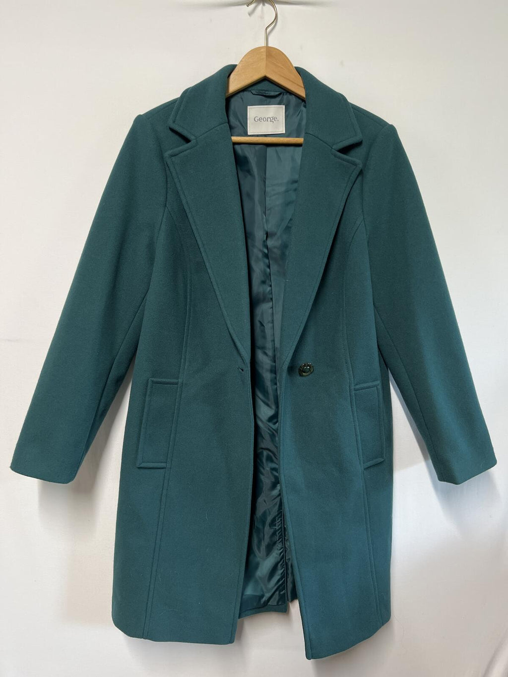 George | Size 12 | Turqouise Coat With Collar | Polyester