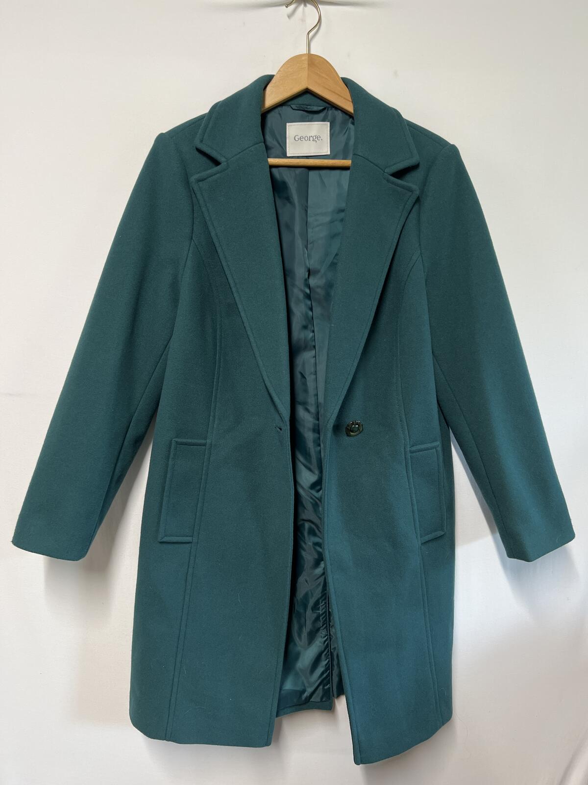 George | Size 12 | Turqouise Coat With Collar | Polyester