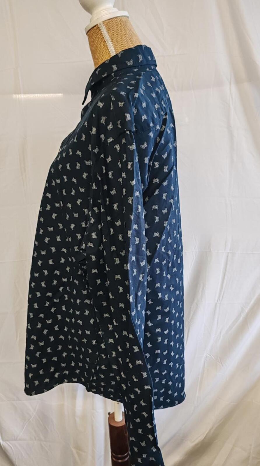M&S Limited Edition | 2XL | Navy Butterfly Print Shirt | Cotton