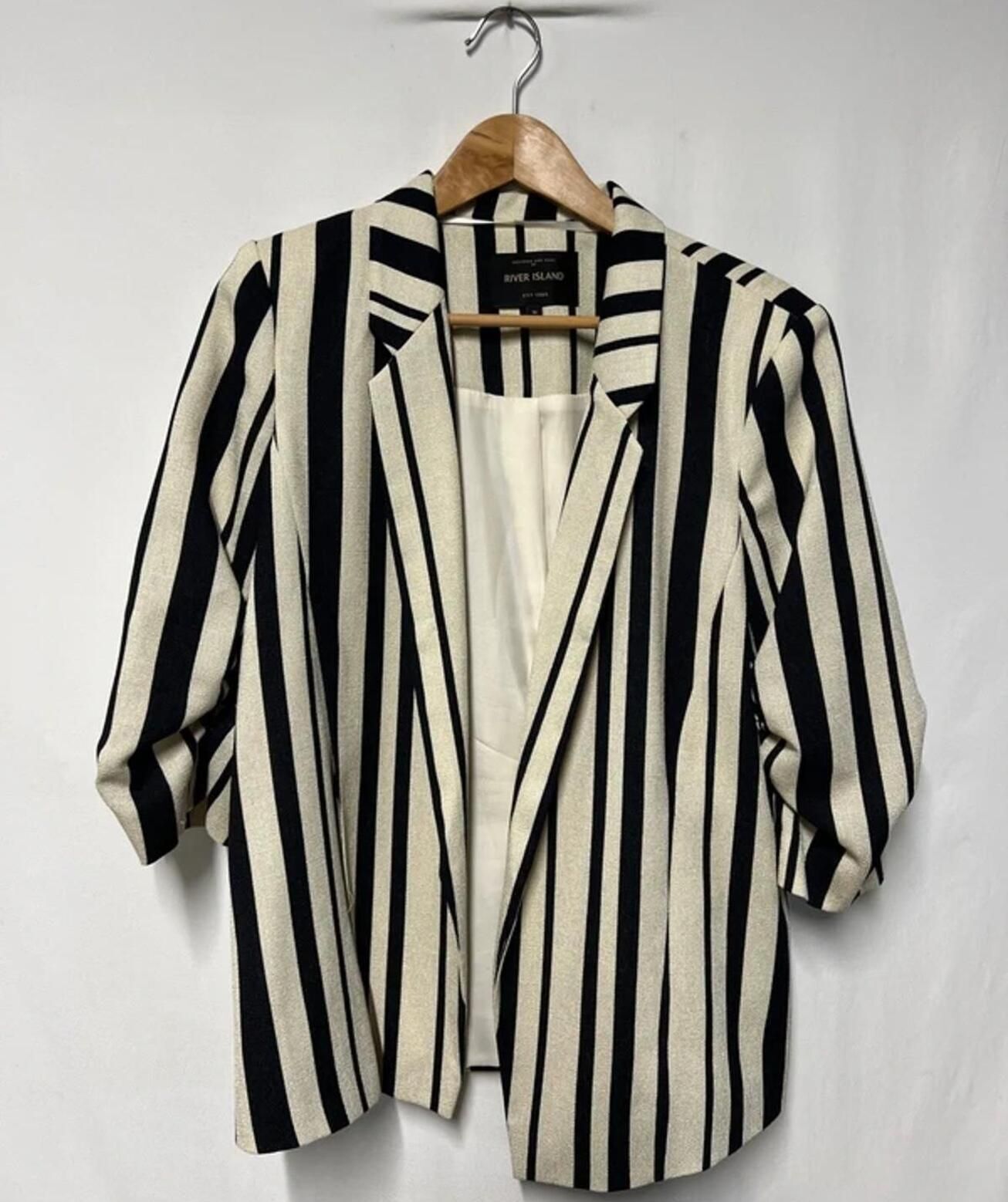 River Island | Size 16 | Classic black and white striped blazer