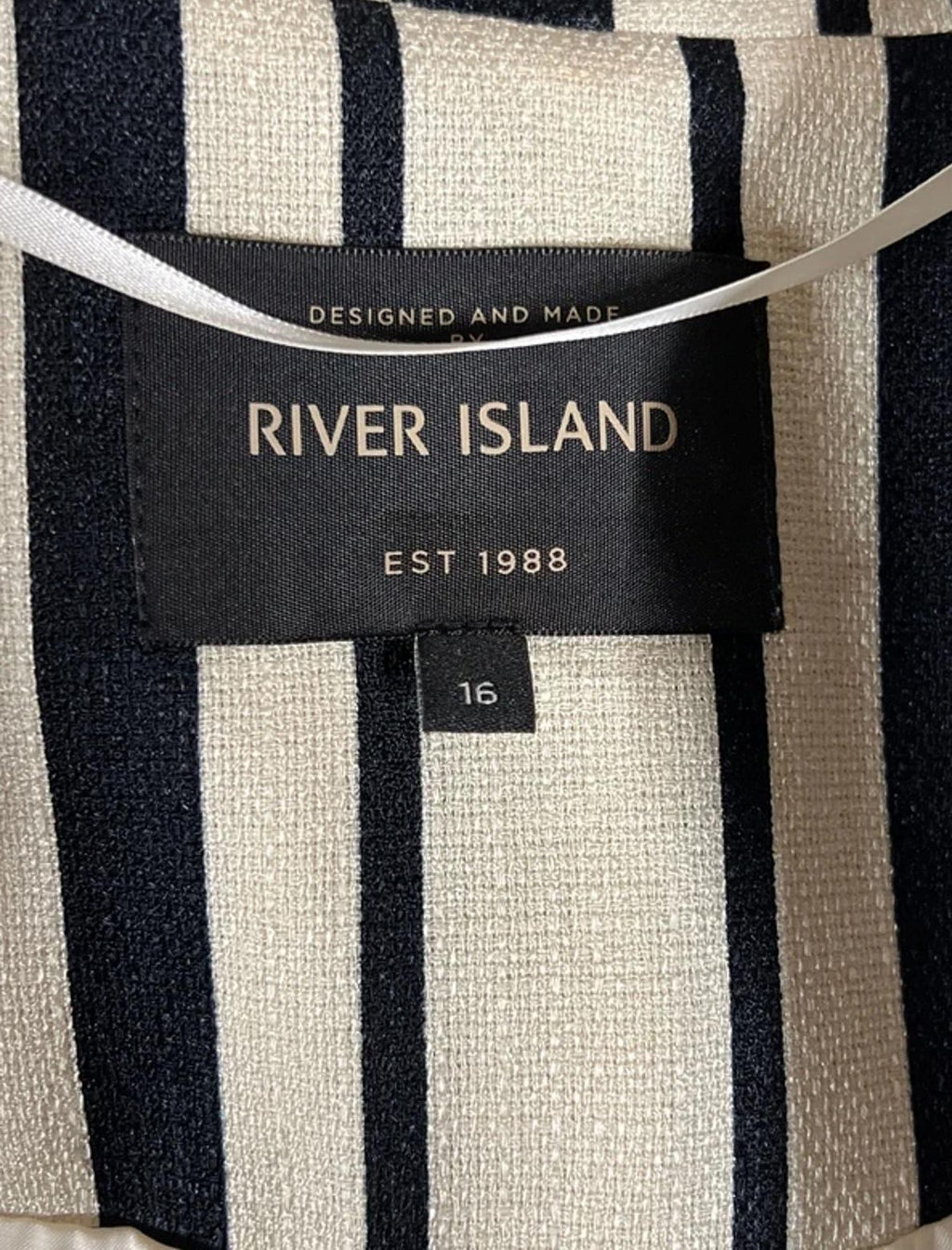 River Island | Size 16 | Classic black and white striped blazer